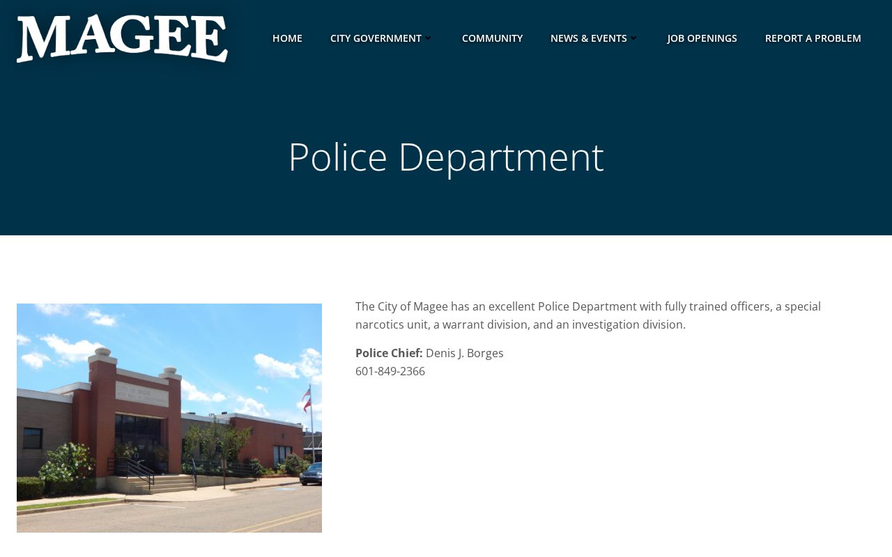 Magee Police Department source for Magee arrest-record contact