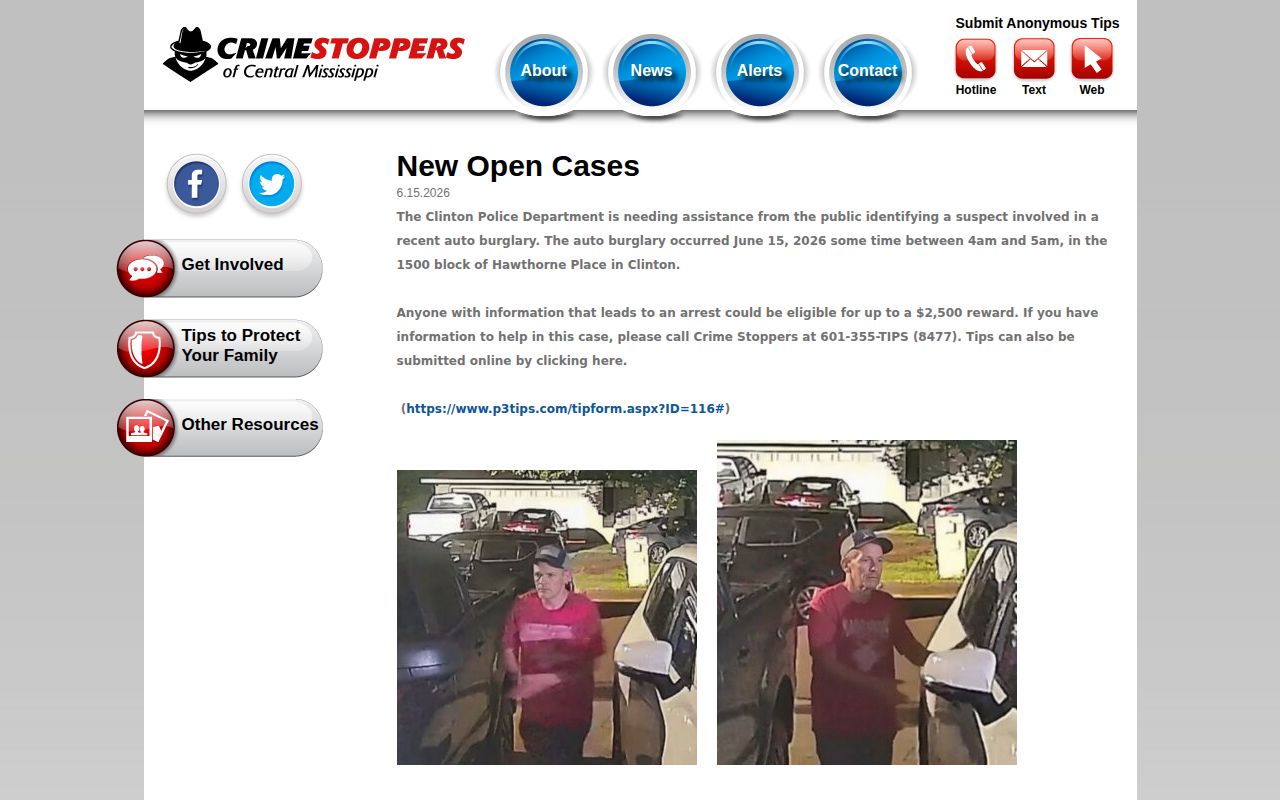 Central Mississippi Crime Stoppers tip channel for Simpson County wanted-record information
